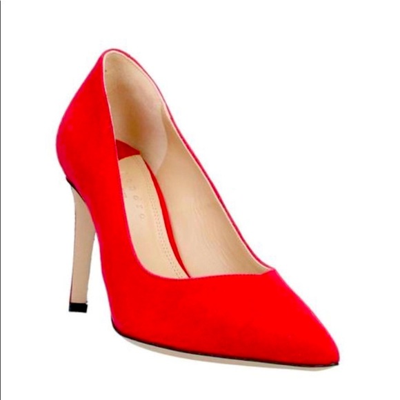 SANDRO Suede Red Classic Heels EU40 made in France - Picture 3 of 12